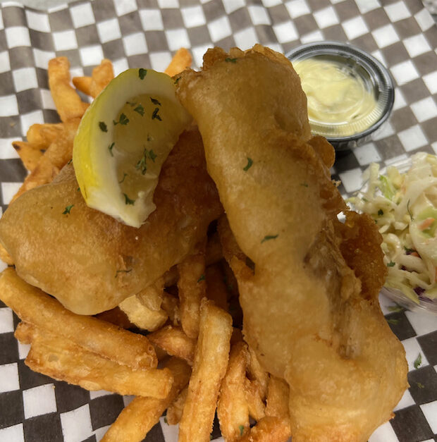 A bird's eye view photo of Fresco's fish & chips